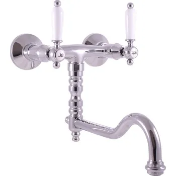 RAV SLEZÁK MORAVA Baterie dřezová/umyvadlová nástěnná, s ramínkem-zlato MK501.0/29Z