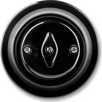 vypínač Stará Krása - Own Imports Černý porcelánový vypínač střídavý