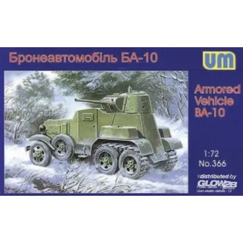 Plastikový model Unimodel 1/72 BA-10 (railway version) Armored vehicle