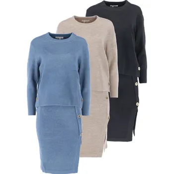 Dámské šaty Exquisss Paris CH-305 komplet, sukně svetřík barva: jeans, velikost: S/M