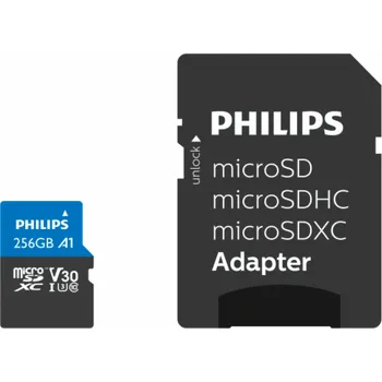 Paměťová karta Philips MicroSDXC Card 256GB Class 10 UHS-I U3 vc. Adapter
