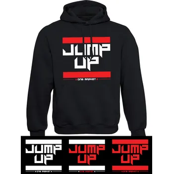 Pánská mikina Pánská mikina s kapucí JUMP-UP Stripes Velikost: XL, Barva: Černá