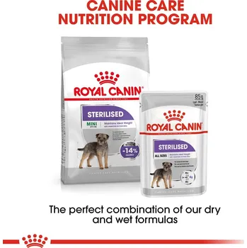 Krmivo pro psa ROYAL CANIN STERILISED MINI 8 kg + STERILISED Mousse 12× 85 g