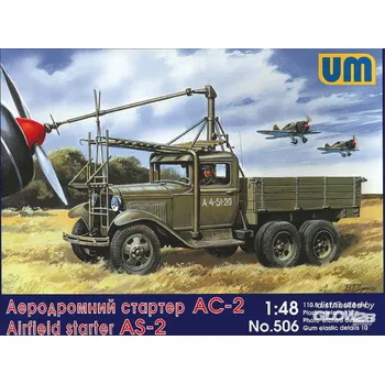 Plastikový model Unimodel 1/48 Airfield starter AS-2 on GAZ-AAA