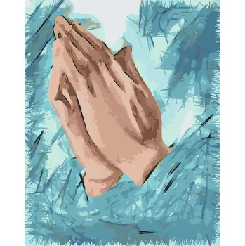 Malování podle čísel - Modlitba Velikost: 40x50cm, Rámování: Pouze srolované plátno