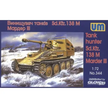 Plastikový model Unimodel 1/72 Sd.Kfz. 138 M Marder III Tank hunter