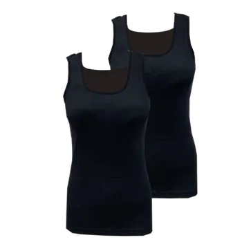 Dámské tričko Numberoplus Dámská košilka s širokým ramínkem Tvuji - 2ks Barva: Černá, Velikost: 3XL