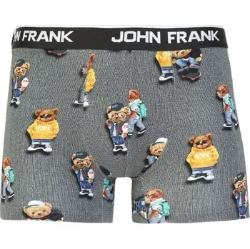Pánská móda Pánské boxerky John Frank JFBD325-COOL TEDDY Sv. šedá M