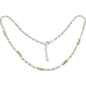 Náhrdelník Stříbrný náhrdelník se zlacenými kuličkami délka náhrdelníku 43cm