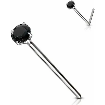 Piercing Přívěskynakrk.cz Stříbrný piercing do nosu Černá variabilní