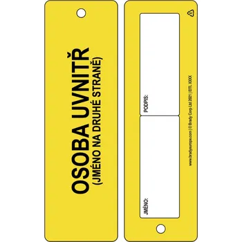 Obalový materiál Visačka Osoba uvnitř