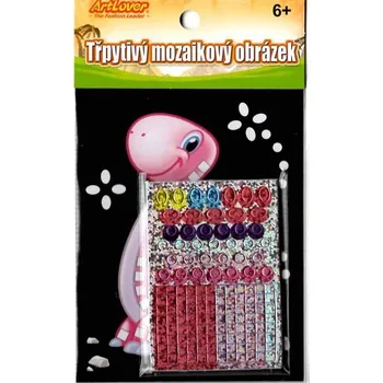 Mozaiková sada Mini třpytivý mozaikový obrázek - Dino - SPM-AS004