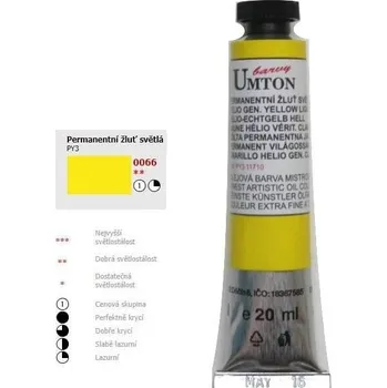 Olejová barva Olejová barva 20ml - Permanentní žluť světlá/ 1