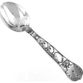 Příbor Stříbrná dětská lžička s kuřátkem