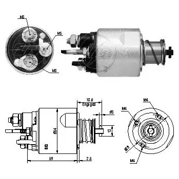 Startér Spínač startéru D7E27 Valeo 594610