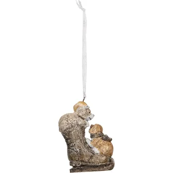 Vánoční dekorace Závěsná vánoční ozdoba psů v botě - 6*2*8 cm