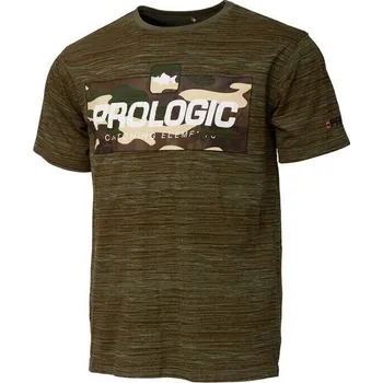 Rybářské oblečení Prologic tričko Bark Print T-Shirt Burnt Olive Green Velikost: M