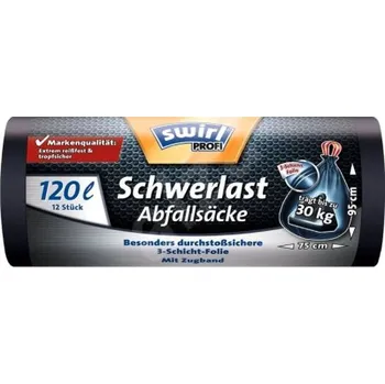 Pytle na odpadky Swirl Profi pytle na těžký odpad 120 l, 36 µ, 75 × 95 cm, 12 ks
