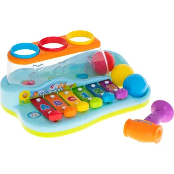 Hudební nástroj pro děti Huile Toys KIK KX6003 Dětský xylofon s kladívkem a míčky