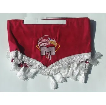 Stínítko do auta Kompletní sada závěsů pro MAN/MERCEDES, barva červená a bílé střapce