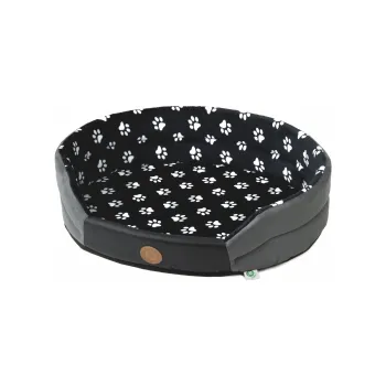 Pelíšek pro psa JK ANIMALS, pelíšek Tlapka černá XL, velký, 80×74×17 cm