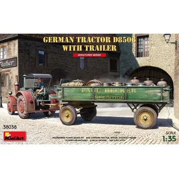 Plastikový model Miniart 1/35 German Tractor D8506 with Trailer (2x camo)