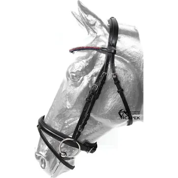 Uzdečka Kentaur -TRICOLORA- - Černá - Full