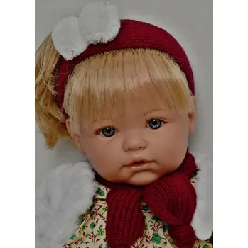 Panenka Susi - holčička s vínovou šálou od firmy Lamagik ze Španělska (Španělská panenka Susi - 47 cm)