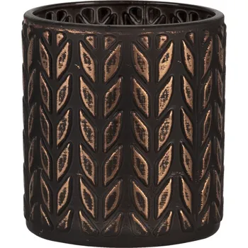 Svícen Hnědý skleněný svícen Inessa S - Ø 7*8 cm