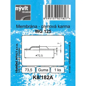 SADA - membrána plynové karmy WG125 - K8/182A