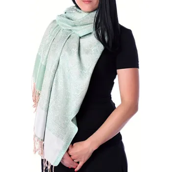 Šátek Šátek se vzorem rostlin světle zelený