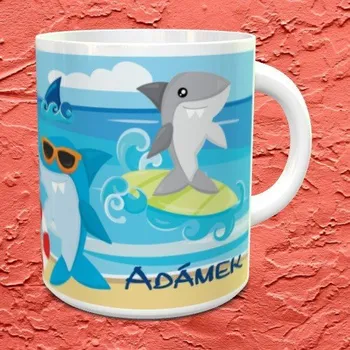 Hrnek se jménem Žraloci - Žlutá / Keramický 0,29 l