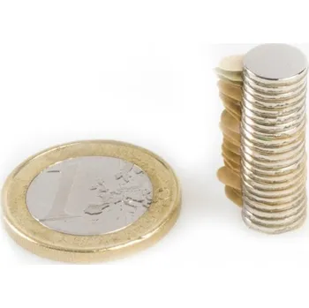 Dekorativní magnet SOLLAU Neodymový magnet válec (samolepící) D 8x1 mm, Neodym, N40, poniklovaný