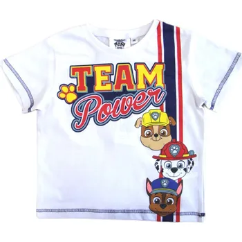 Chlapecké tričko Paw Patrol Marshall Rubble Chase bílé chlapecké tričko Velikost: 104