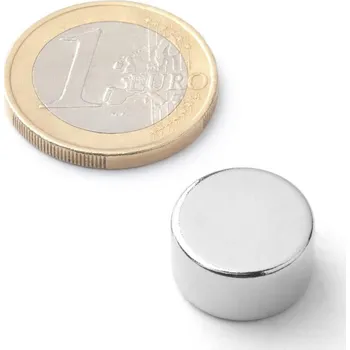 Dekorativní magnet SOLLAU Neodymový magnet válec D 15x8 mm, Neodym, N42, poniklovaný