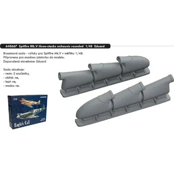 Plastikový model Eduard 1/48 Spitfire Mk.V three-stacks exhausts rounded (EDUARD)