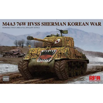 Plastikový model Ryefield model 1/35 M4A3 76W HVSS Sherman Korean War
