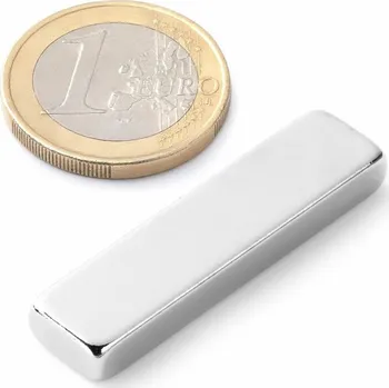 Dekorativní magnet SOLLAU Neodymový magnet hranol 40x10x5 mm, N42, poniklovaný