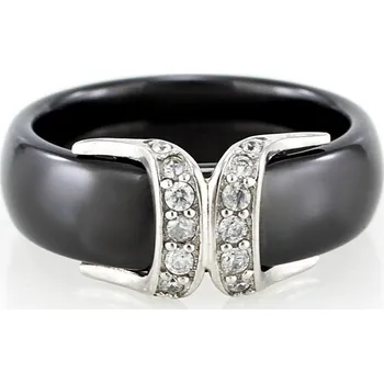 Souprava šperků MPM Prsten z chirurgické oceli Ring 7830, Ceramic, size 51