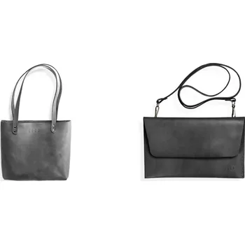 Kabelka Eggo akční set kožená kabelka a psaníčko Šedá
