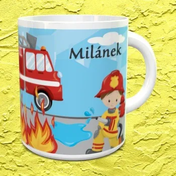 Hrnek se jménem Hasič - Oranžová / Keramický 0,29 l