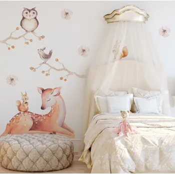 Samolepící dekorace DEKORACJAN Nálepka na zeď - lesní království - podzim