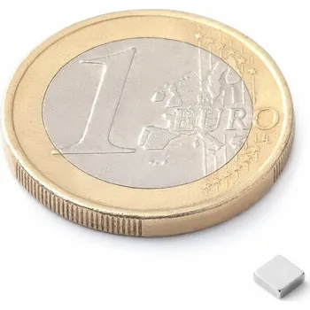 Dekorativní magnet SOLLAU Neodymový magnet hranol 3x3x1 mm, N50, poniklovaný