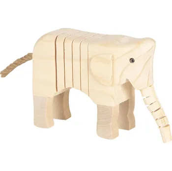 Světle hnědá dřevěná dekorativní soška slona - 4*9*11 cm