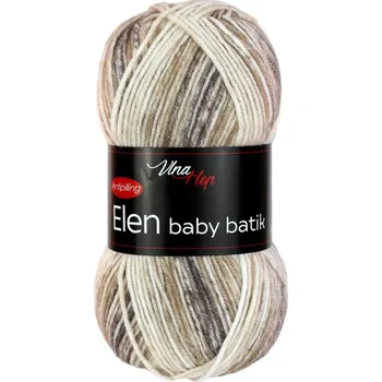 Vlna-hep Příze Elen baby batik 5112 hnědá