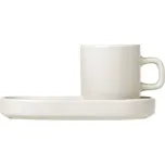 Blomus PILAR sada 2 espresso šálků s podšálky krémová