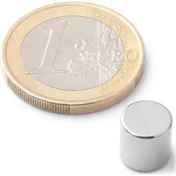 Dekorativní magnet SOLLAU Neodymový magnet válec D 8x8 mm, Neodym, N42, poniklovaný