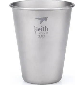Kempingové nádobí Keith Titanium® Titanový kelímek Beer Keith® 450 ml, Barva: Stříbrná