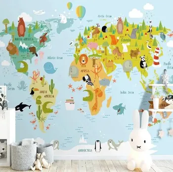 Fototapeta Solution Media 3D tapeta - Zvířecí mapa světa MU3515 6 - Samolepící tapeta - 380-450g/m2