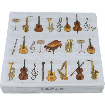 Papírové ubrousky na piknik nástroje v orchestru - 20 kusů 33 x 33 cm